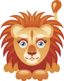 😍 singa, binatang, imut, kartun, ilustrasi, stiker telegram sticker