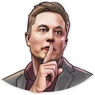 🤫 Elon Musk elon musk, bedrijf, ssst, ondernemer, portret, ceo telegram sticker