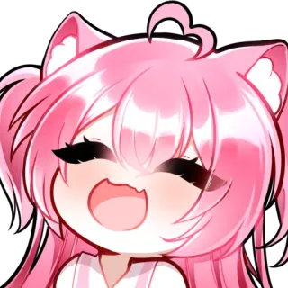 😁 Anime, Dibujos animados, Chibi, Lindo, Rosa, Kawaii telegram sticker