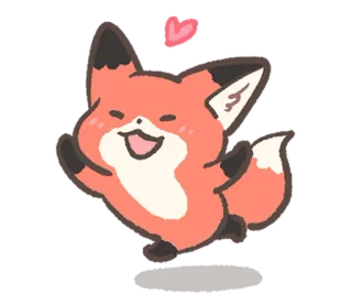😝 キツネ, かわいい, 動物, アニメ, ハッピー telegram sticker