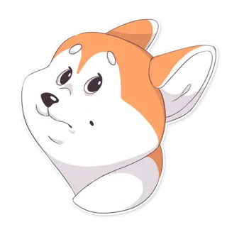 😐 dog, cartoon, animal, cute telegram sticker