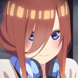 🐾 Miku Nakano The Quintessential Quintuplets Anime, Miku Nakano, The Quintessential Quintuplets, Cuffie, Carino, Ragazza telegram sticker