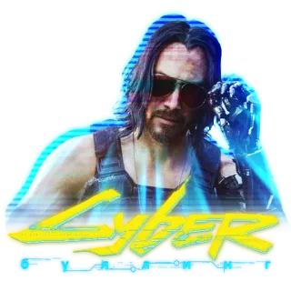 😎 Johnny Silverhand Cyberpunk 2077 CYBERPUNK cyberpunk, johnny silverhand, keanu reeves, cyberpunk 2077, video game, science fiction, futuristic telegram sticker