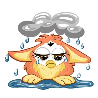 🌧 sad, crying, rain, cloud, tears, animal, upset, melancholy telegram sticker