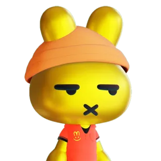 😜 personaje, emoji, dibujo animado, sticker, amarillo, conejo whatsapp sticker