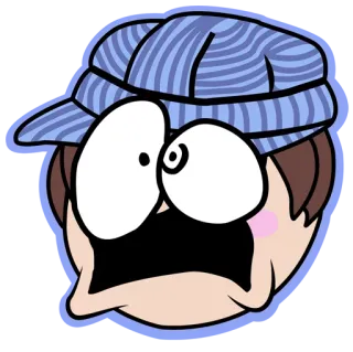 😱 dessin animé, choqué, inquiet, effrayé, apeuré, personnage, illustration, expression telegram sticker