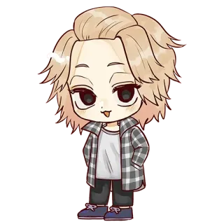 😏 Anime, Kreskówka, Chibi, Postać, Słodkie, Grafika, Ilustracja telegram sticker