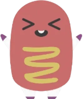 🍴 Desenho animado, Cachorro-quente, Comida, Kawaii, Fofo telegram sticker