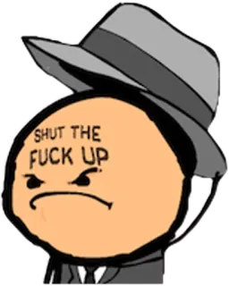 🖕 SHUT THE FUCK UP Cyanide & Happiness, offensant, jurons, personnage de dessin animé, bande dessinée, humour, bonhomme allumette whatsapp sticker