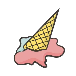 🍦 glace, nourriture, cornet, dessert, fondu, sucré whatsapp sticker