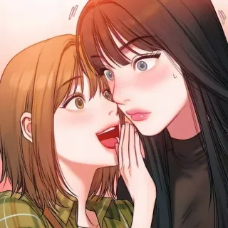 🥀 Dibujos animados, Mujer, Amistad, Susurrando telegram sticker