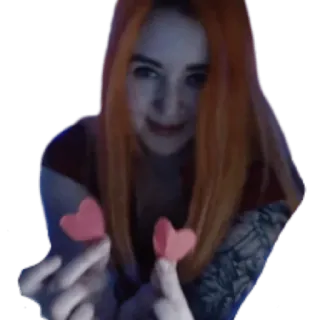 🧡 mulher, corações, amor, romance, afeição, cabelo laranja telegram sticker