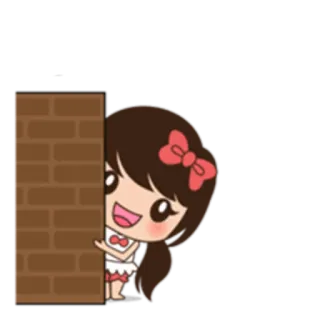 👀 การ์ตูน, ผู้หญิง, แอบมอง, น่ารัก, กำแพง, คาวาอิ, อนิเมชั่น telegram sticker