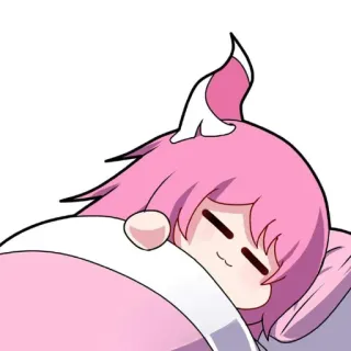 😴 คาวาอิ, น่ารัก, นอน, อนิเมะ, สีชมพู whatsapp sticker