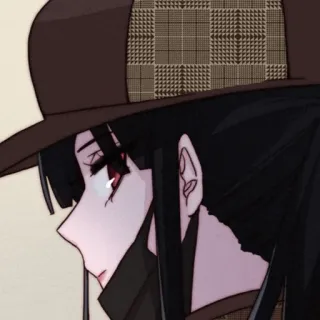 ✨ anime, detective, girl, illustration, hat, cute telegram sticker
