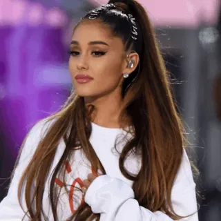 🏹 Ariana Grande นักร้อง, คนดัง, นักดนตรี, ป๊อปสตาร์, ทรงผม, ความงาม telegram sticker