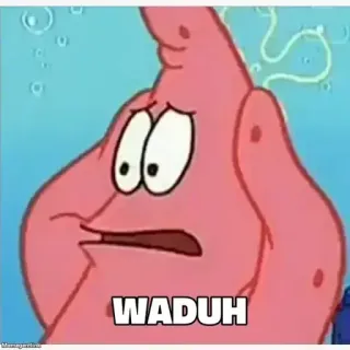 😈 Patrick Star Spongebob Squarepants WADUH патрик стар, waduh, спанч боб, мем, мультфильм, nickelodeon, смешной telegram sticker