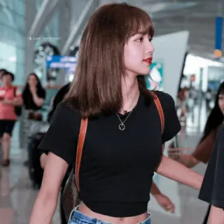 🌿 Lisa A LIVE ACCIDENTLY Лиса, K-Pop, Idol, BLACKPINK, певица, мода в аэропорту telegram sticker