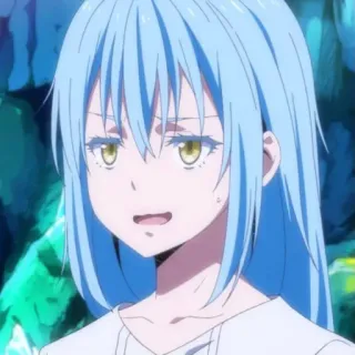 😅 Rimuru Tempest That Time I Got Reincarnated as a Slime Аниме, Исекай, Слизь, Синие волосы, Перерождение telegram sticker