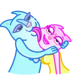👩‍❤️‍👨 cats, affection, licking, cute, cartoon telegram sticker