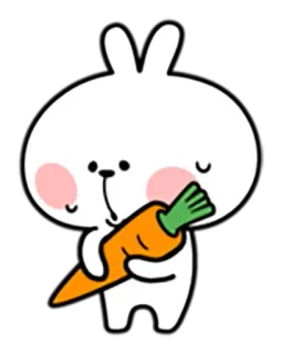 😢 Hase, Häschen, Karotte, süß, Tier, Aufkleber, Cartoon whatsapp sticker
