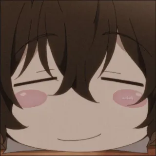 🥂 mukota Anime-Stil, Cartoon, Niedlich, Gesicht, Braune Haare, Fröhlich whatsapp sticker