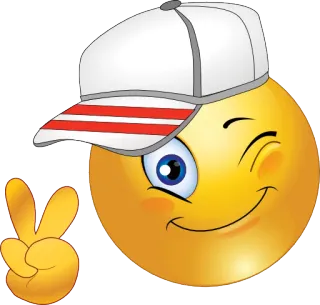 ✌ Emoji, Paz, Sonrisa, Dibujos animados, Sombrero telegram sticker