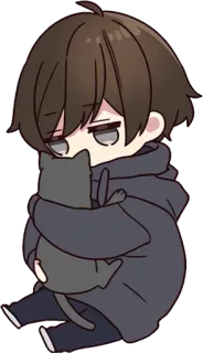 🤗 Anime, Manga, Schattig, Kat, Jongen, Kawaii telegram sticker