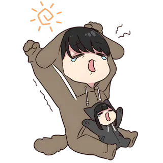 ☀ anime, płacz, słodki, zmęczony, słońce, pot whatsapp sticker