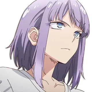 😠 anime, girl, purple hair, blue eyes, character, woman whatsapp sticker