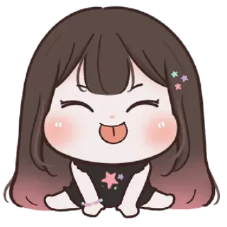 🌈 Chibi, Słodkie, Anime, Dziewczyna, Kawaii, Kreskówka telegram sticker