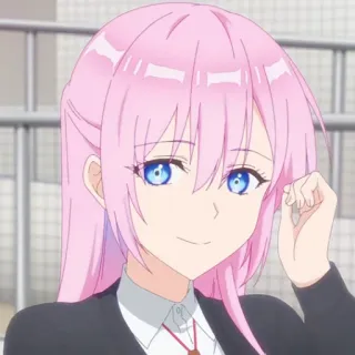 🌷 Anime, Frau, pinke Haare, Cartoon, Mädchen, Porträt telegram sticker