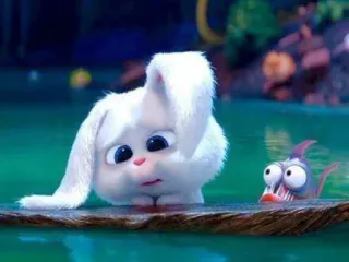 😞 Snowball The Secret Life of Pets conejo, conejito, lindo, animal, dibujo animado, mascota, Snowball whatsapp sticker