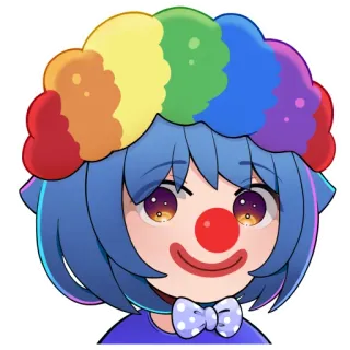 🤡 payaso, anime, lindo, dibujos animados, pegatina, personaje, animado whatsapp sticker