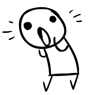 😵 boneco palito, surpreso, chocado, reação, desenho animado, simples, desenho, emoção whatsapp sticker