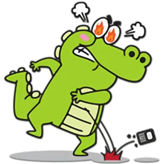 😤 angry, crocodile, cartoon, frustrated, upset telegram sticker