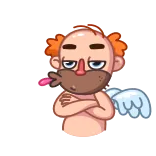 😒 Kreskówka, Postać, Skrzydła, Zabawne, Obraźliwe, Wulgarne, Grafika cyfrowa whatsapp sticker
