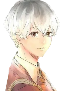 😊 Anime, Manga, Porträt, Zeichnung, Illustration, Junge telegram sticker
