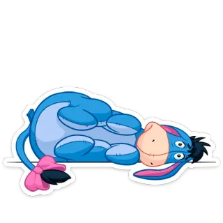 😵 Eeyore Bourriquet, Winnie l'Ourson, Dessin animé, Âne, Triste, Animal whatsapp sticker