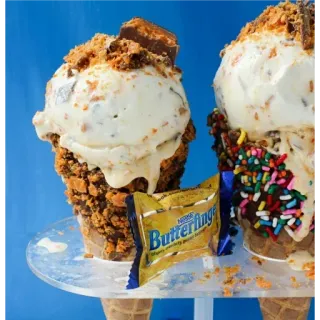😍 Butterfinger ice cream, dessert, Butterfinger, candy, food, sweet telegram sticker