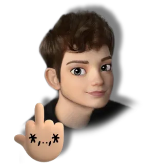 🖕 middle finger, gesture, offensive, cartoon, emoji telegram sticker