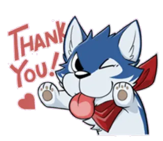 😚 Thank You! terima kasih, anjing, imut, hati, kartun whatsapp sticker