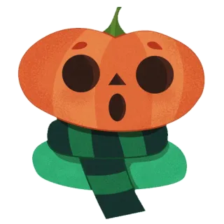 😯 zucca, Halloween, sciarpa, autunno, autunno, carino telegram sticker
