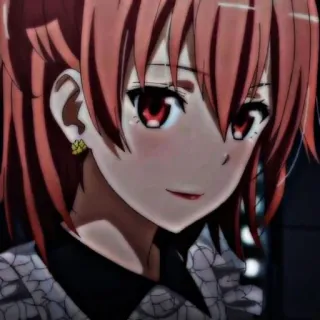 🖇 anime, meisje, rood haar, schattig, portret telegram sticker
