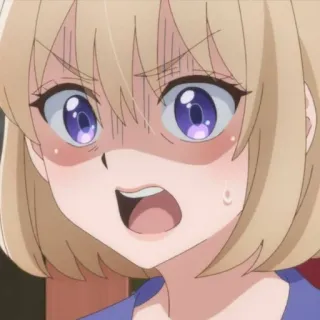 💛 Anime, Fille, Dessin animé, Excité(e), Blond(e), Choqué(e), Surpris(e) telegram sticker