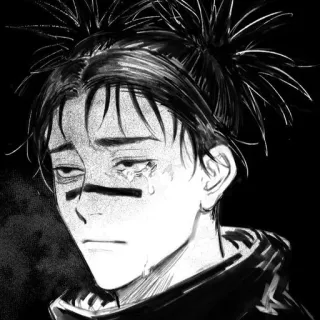 😭 anime, smutny, manga, chłopak, łza, monochromatyczny whatsapp sticker