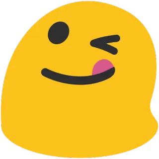 😋 Blob, Emoji, Mrugnięcie, Żółty, Twarz telegram sticker