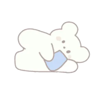 🍦 urso, fofo, sonolento, animal, desenho animado telegram sticker