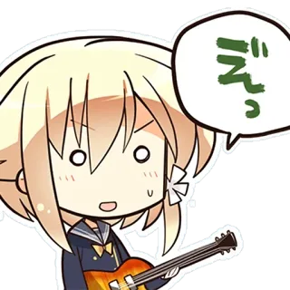 ⚪️ えっ? อนิเมะ, มังงะ, ตกใจ, กีตาร์, น่ารัก telegram sticker