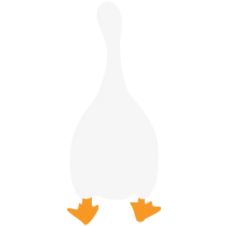 😒 ガチョウ, 鳥, 動物, ピクセルアート, 白, オレンジ telegram sticker